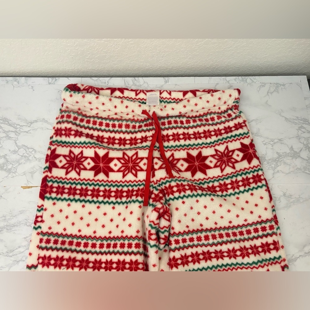 Secret Treasures Holiday Fleece Pajama Pants Size L 12-14 Red White Green​ - Picture 2 of 5